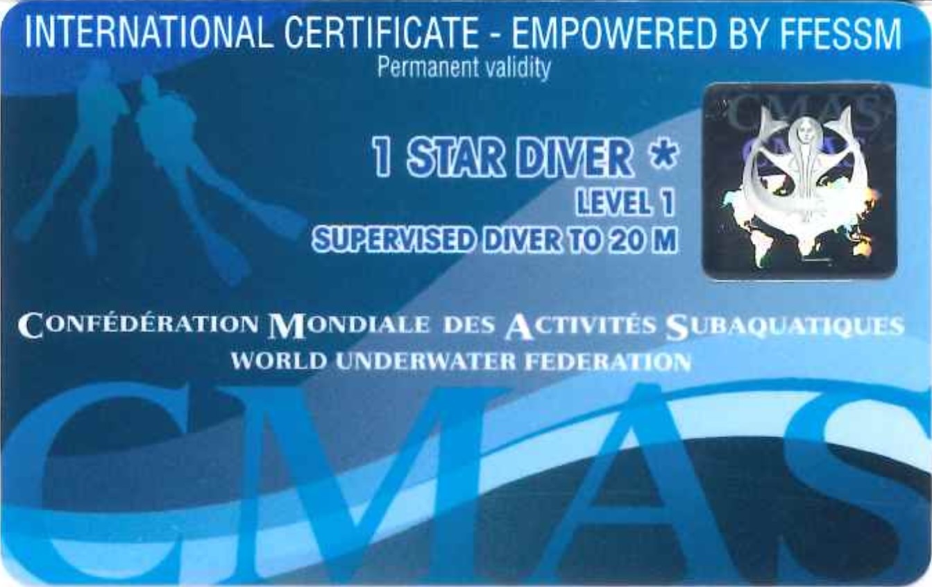 Level 2 Ffessm FFESSM ANMP Level 1 CMAS Welcome to SeaWorld Paradise